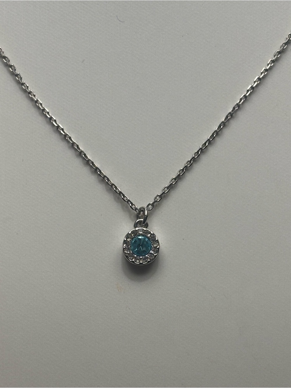 kate spade Silver Necklace with Turquoise Blue Halo Pendant retail $59.00